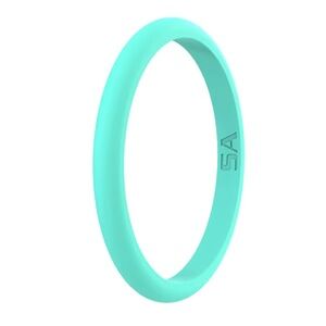 SA Thin Classic Silicone Ring Color Aqua Size 9 🆕